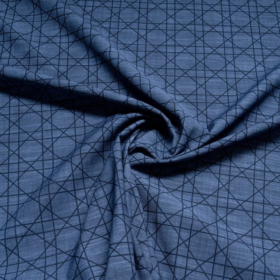 Printed Stretch Cotton Denim