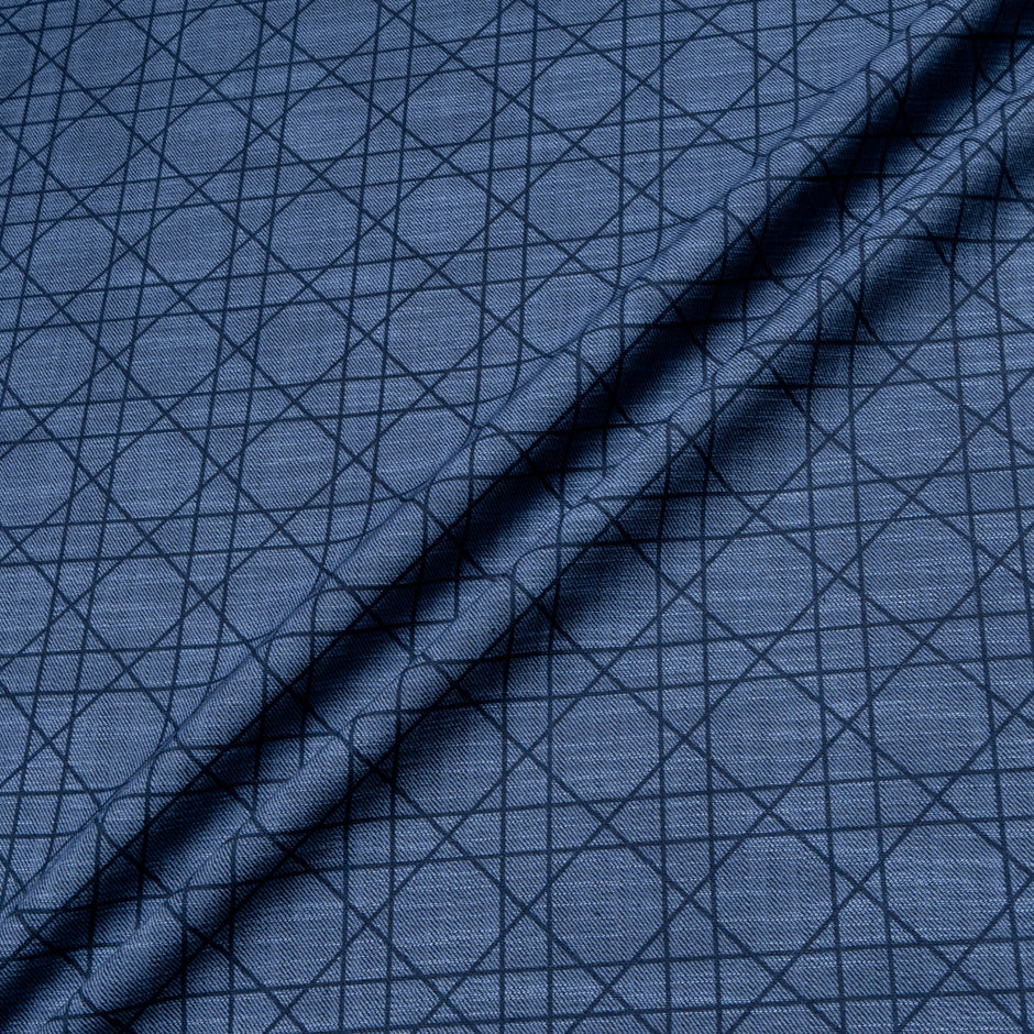 Printed Stretch Cotton Denim