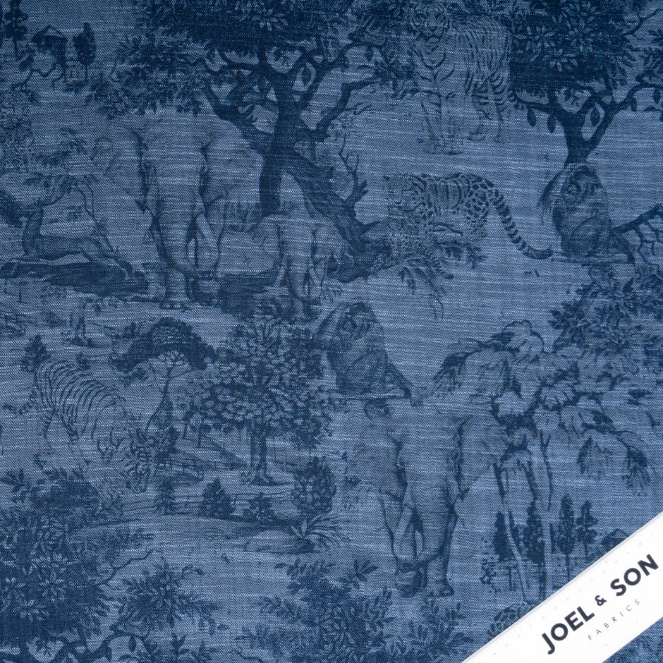 Jungle Theme Printed Stretch Cotton Denim