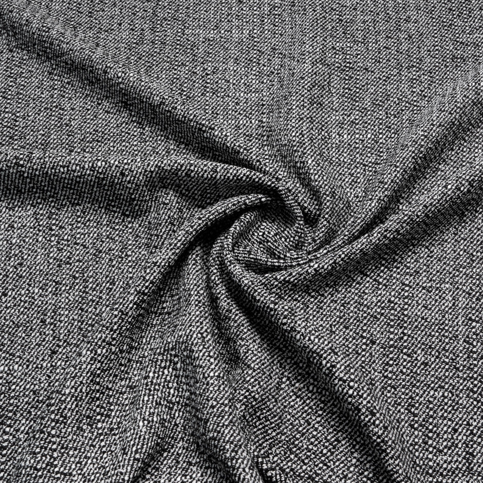 Black & Ivory Pure Wool Tweed Bouclé