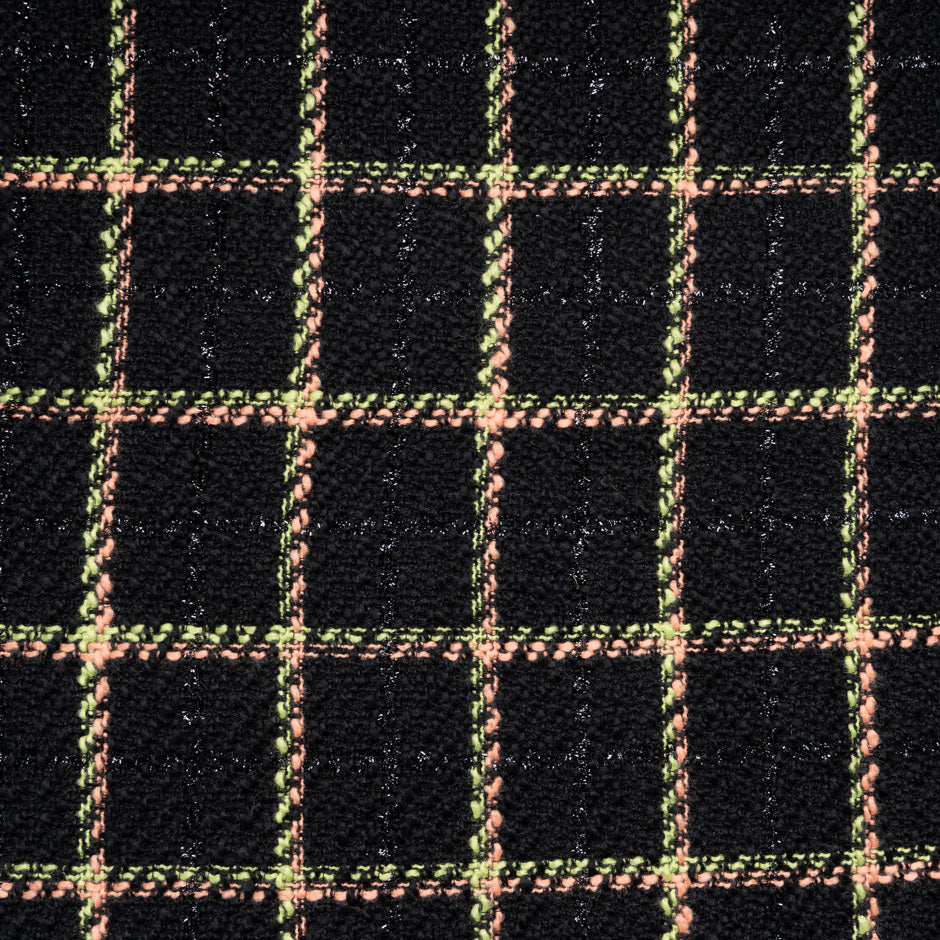 Checkered & Black Wool Blend Bouclé