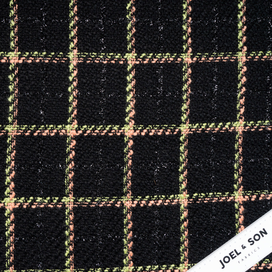 Checkered & Black Wool Blend Bouclé
