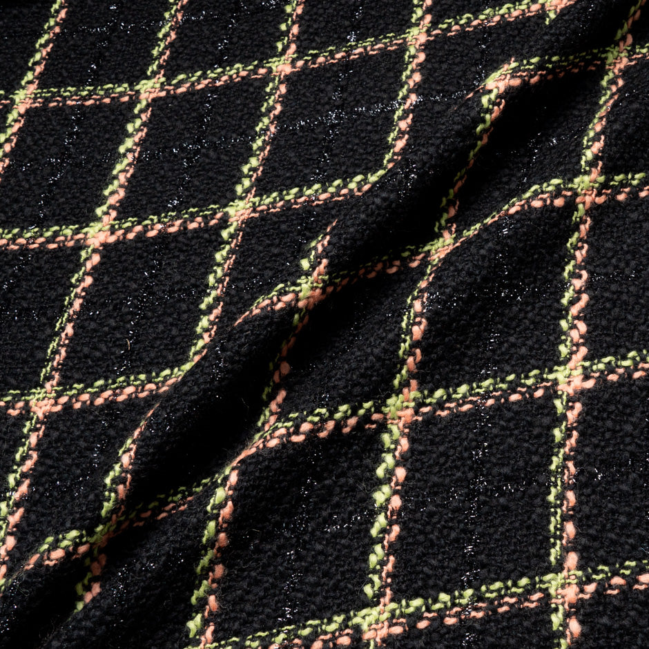 Checkered & Black Wool Blend Bouclé
