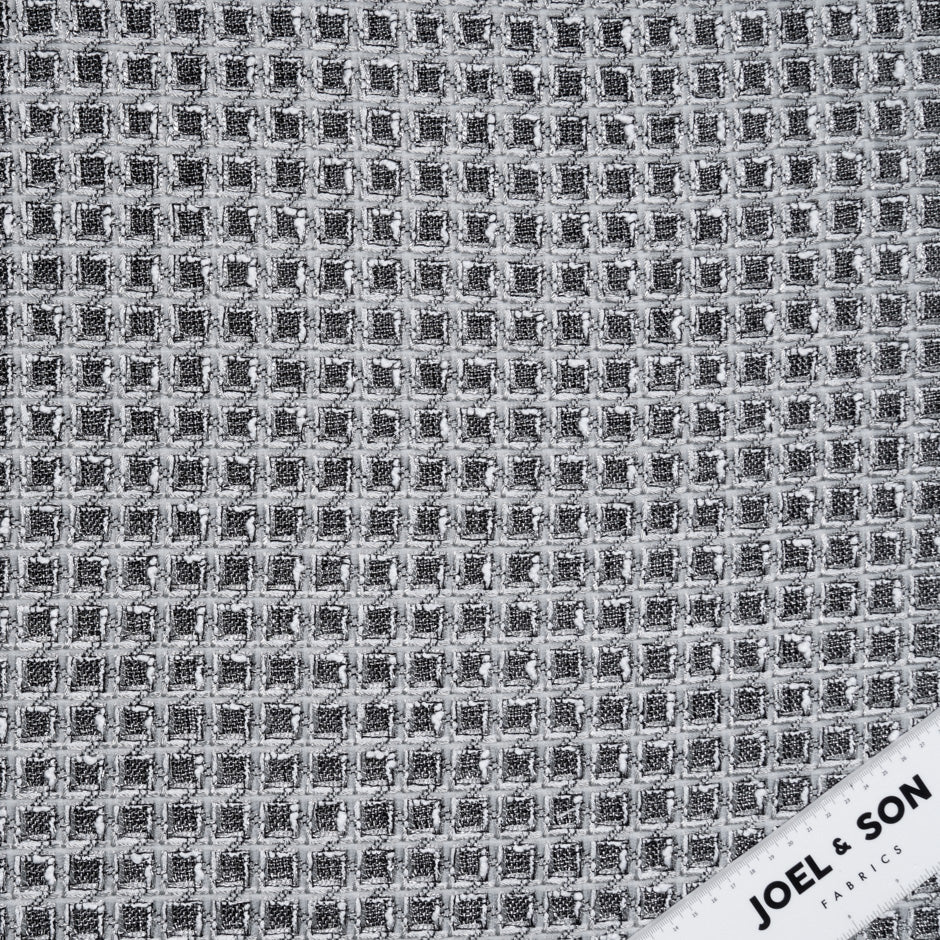 Black & White 'Square' Metallic Bouclé