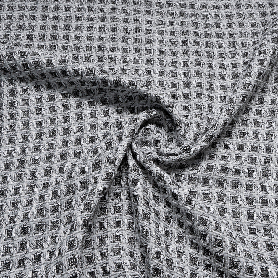 Black & White 'Square' Metallic Bouclé