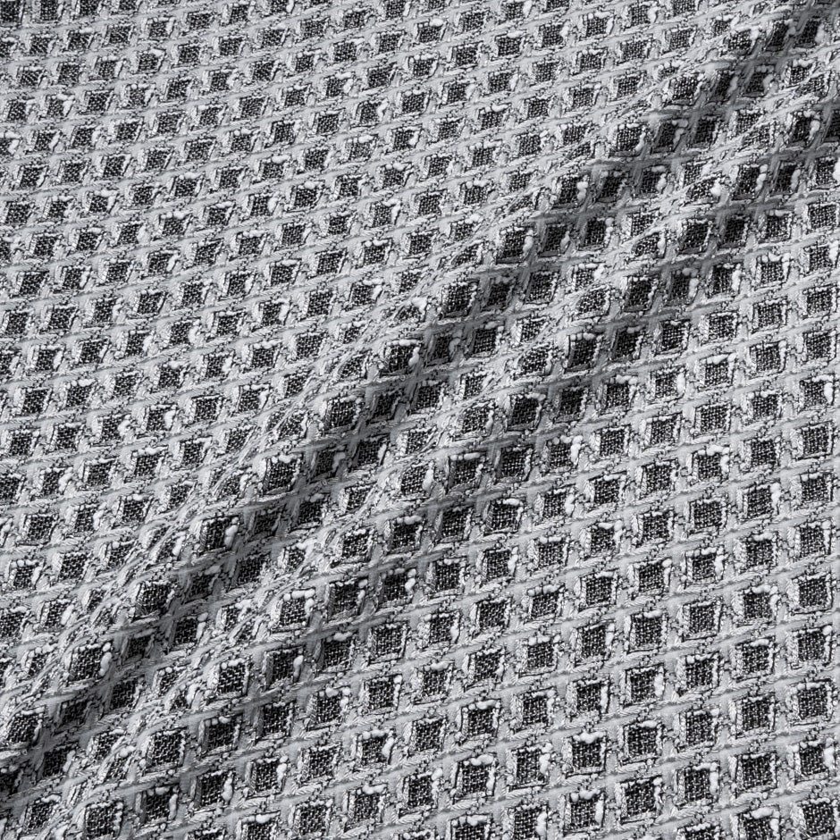 Black & White 'Square' Metallic Bouclé