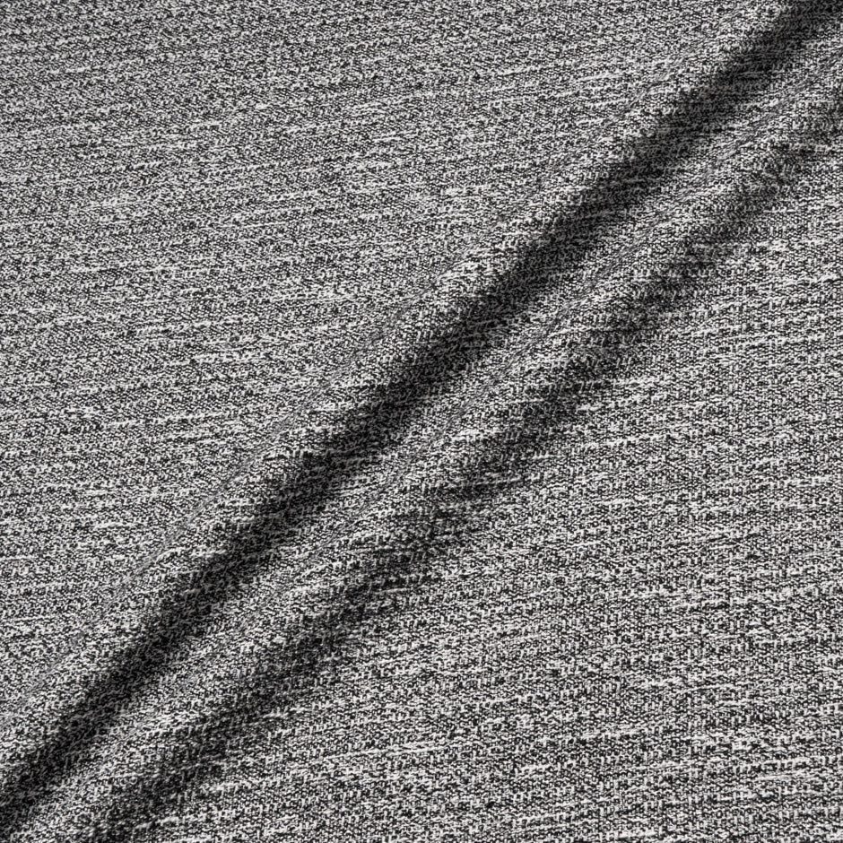 Black & Ivory Metallic Cotton Blend Bouclé