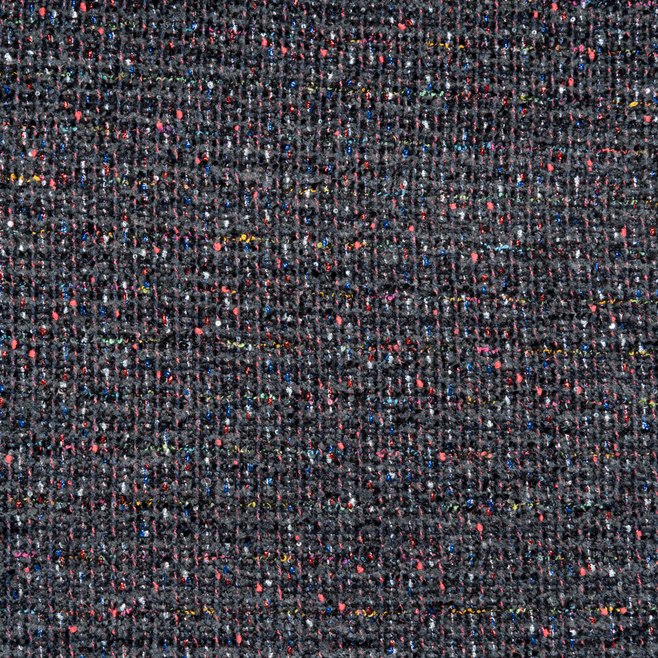 Multi-Coloured Metallic Black & Grey Bouclé