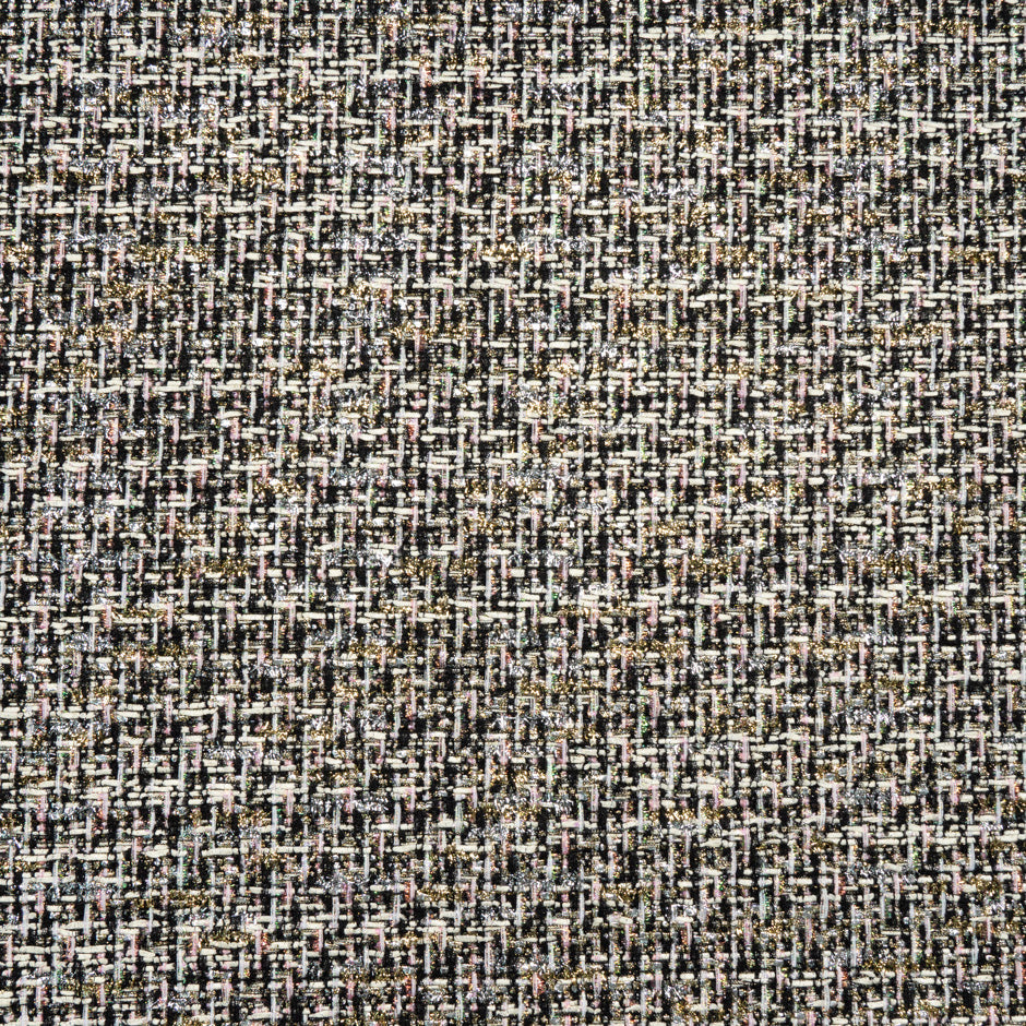 Pastel & Black Metallic Mixed Fibre Bouclé