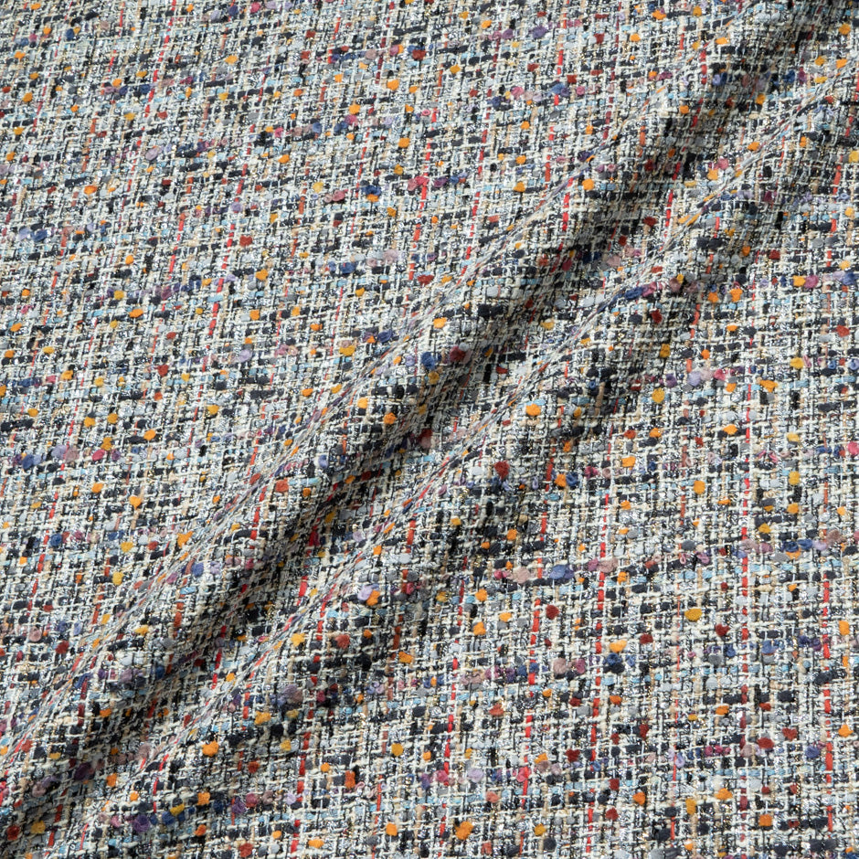 Multi-Coloured Metallic Wool Blend Bouclé