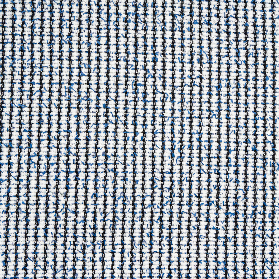 Black, Blue & White Mixed Fibre Bouclé