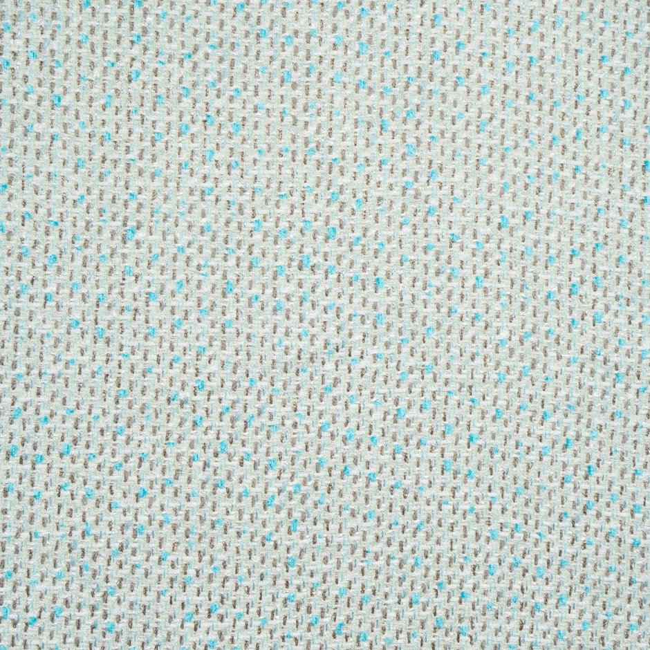 Turquoise & Taupe Tweed White Bouclé