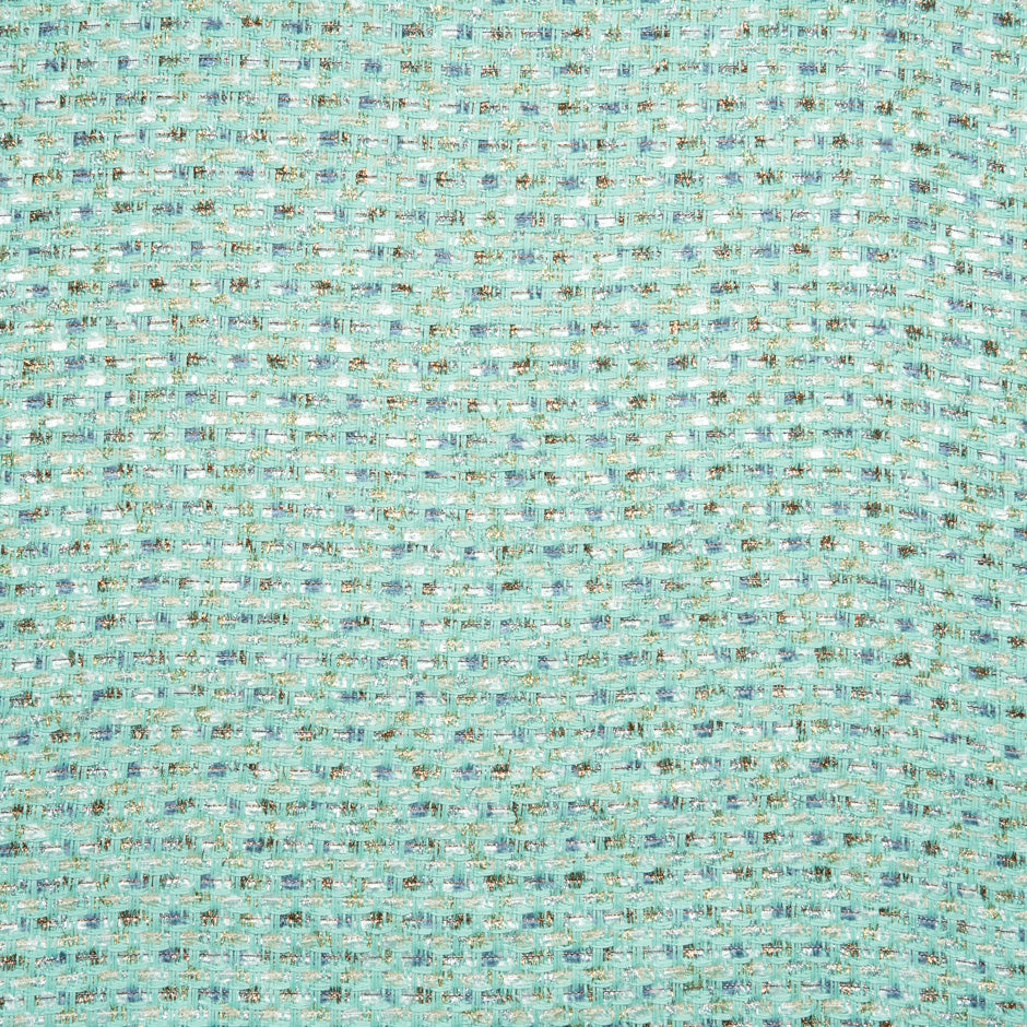 Turquoise Mixed Fibre Metallic Bouclé