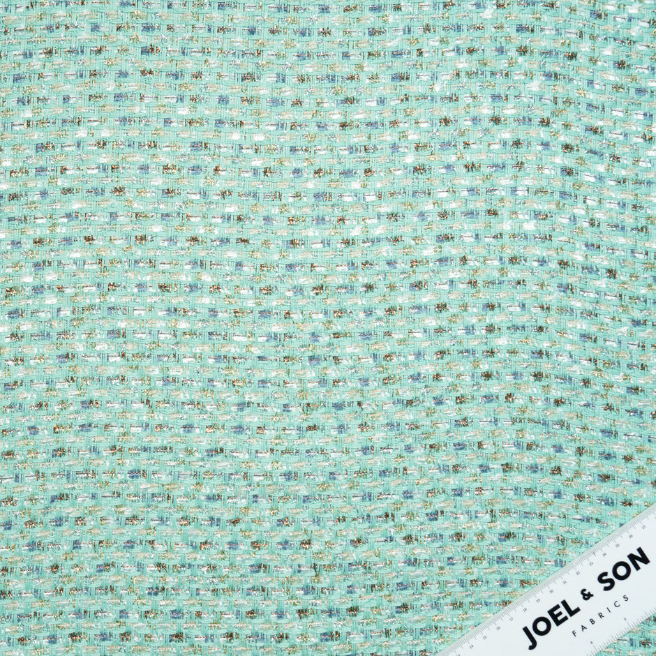 Turquoise Mixed Fibre Metallic Bouclé