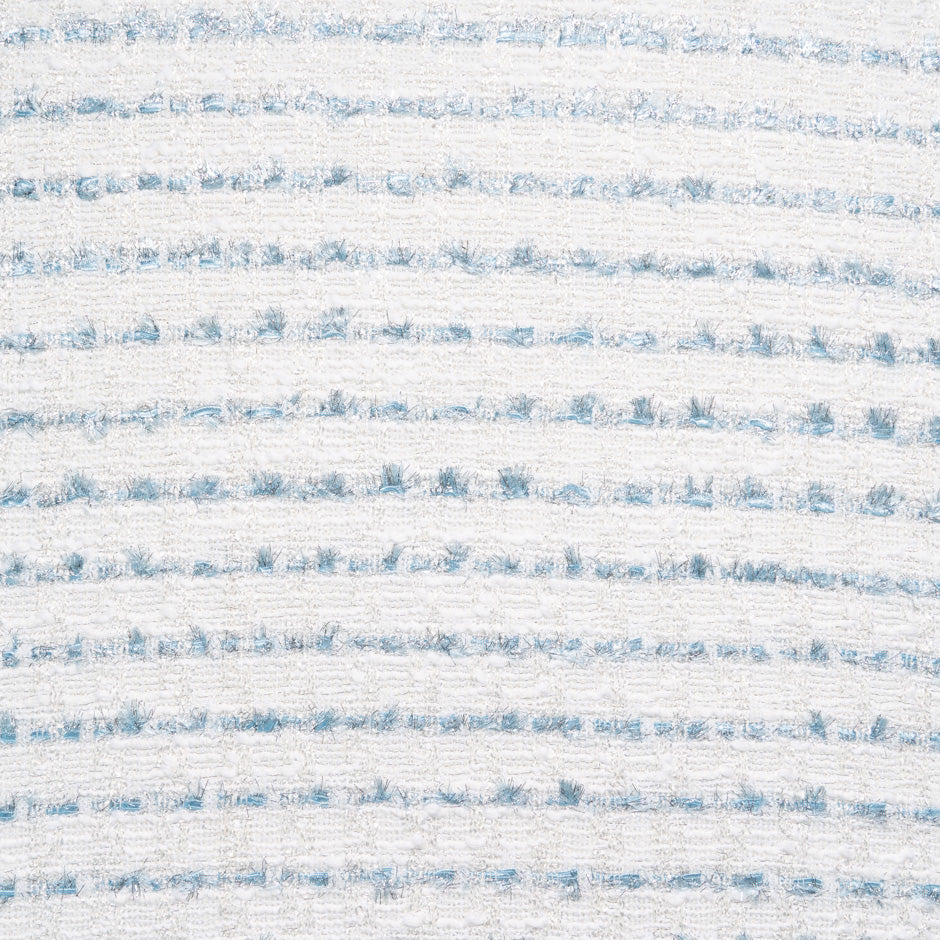 Metallic Blue & White Cotton Blend Bouclé