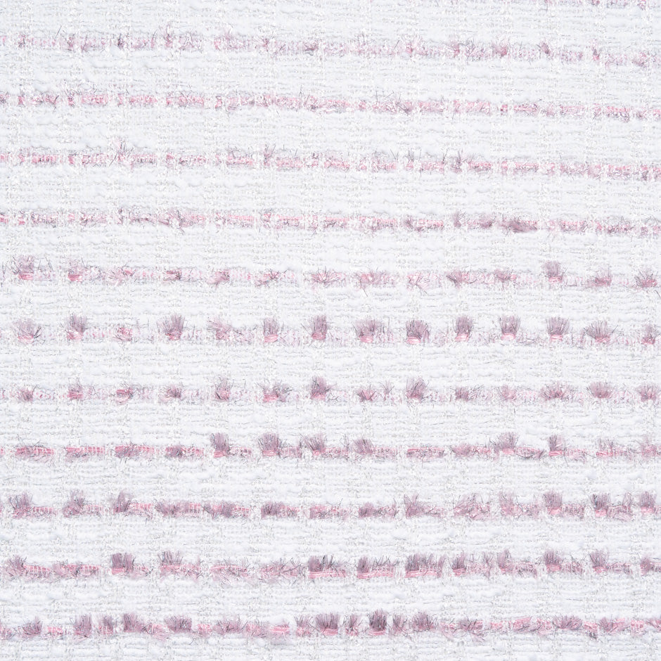 Metallic Pink & White Cotton Blend Bouclé