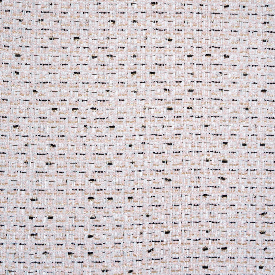 Pink, Black, Ivory Cotton Blend Metallic Bouclé