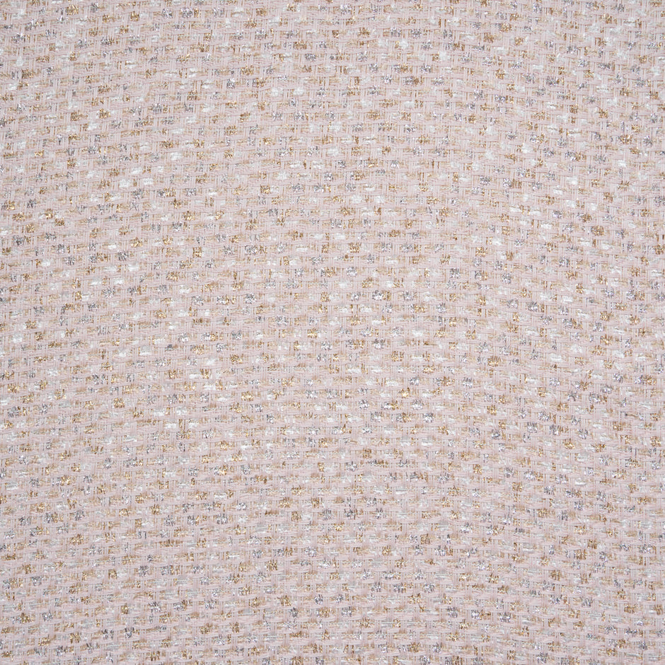 Pastel Pink Mixed Fibre Metallic Bouclé