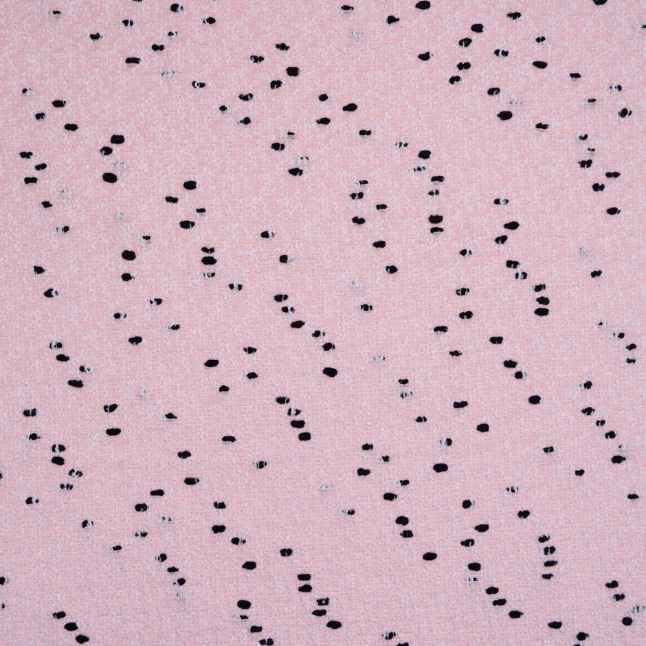Black Spotted Pink Wool Blend Bouclé