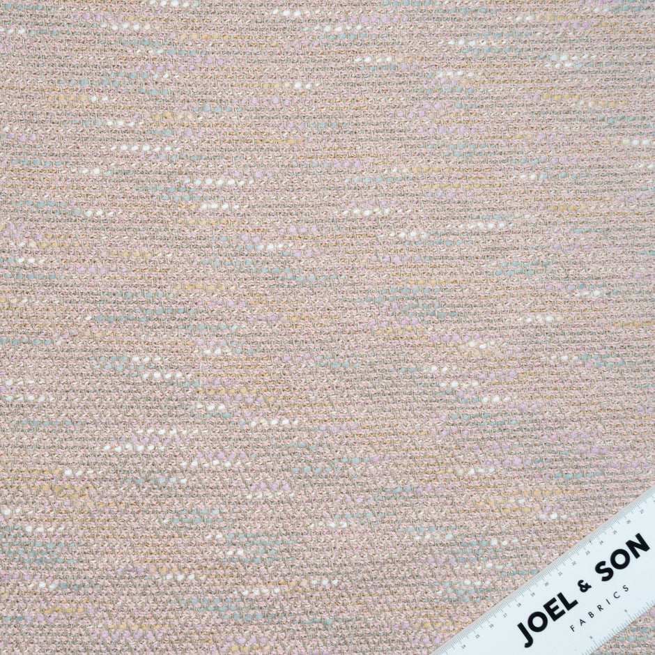 Dusty Pink & Beige Cotton Blend Bouclé