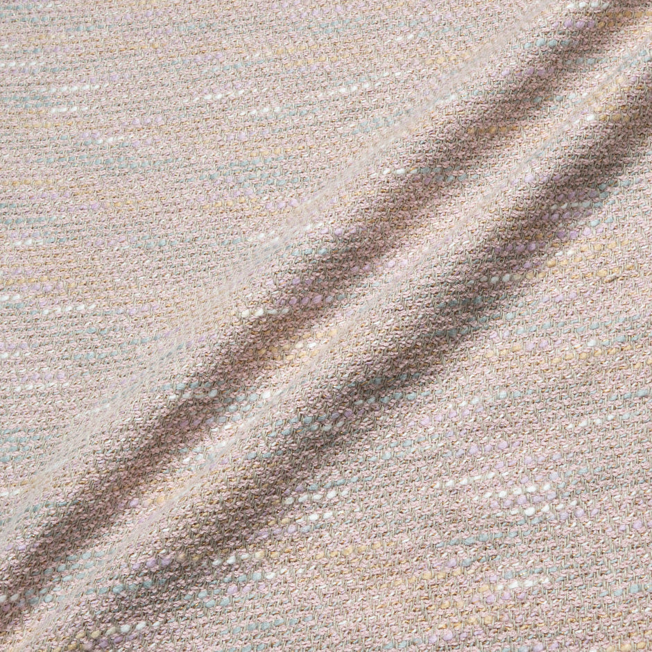 Dusty Pink & Beige Cotton Blend Bouclé