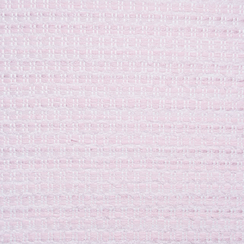 Baby Pink & White Woven Wool Blend Bouclé