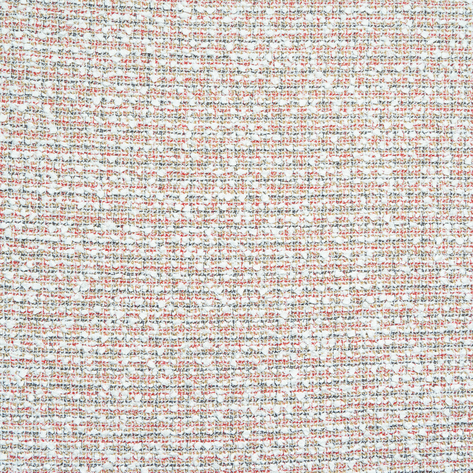 Red, Ivory & Blue Cotton Blend Woven Bouclé