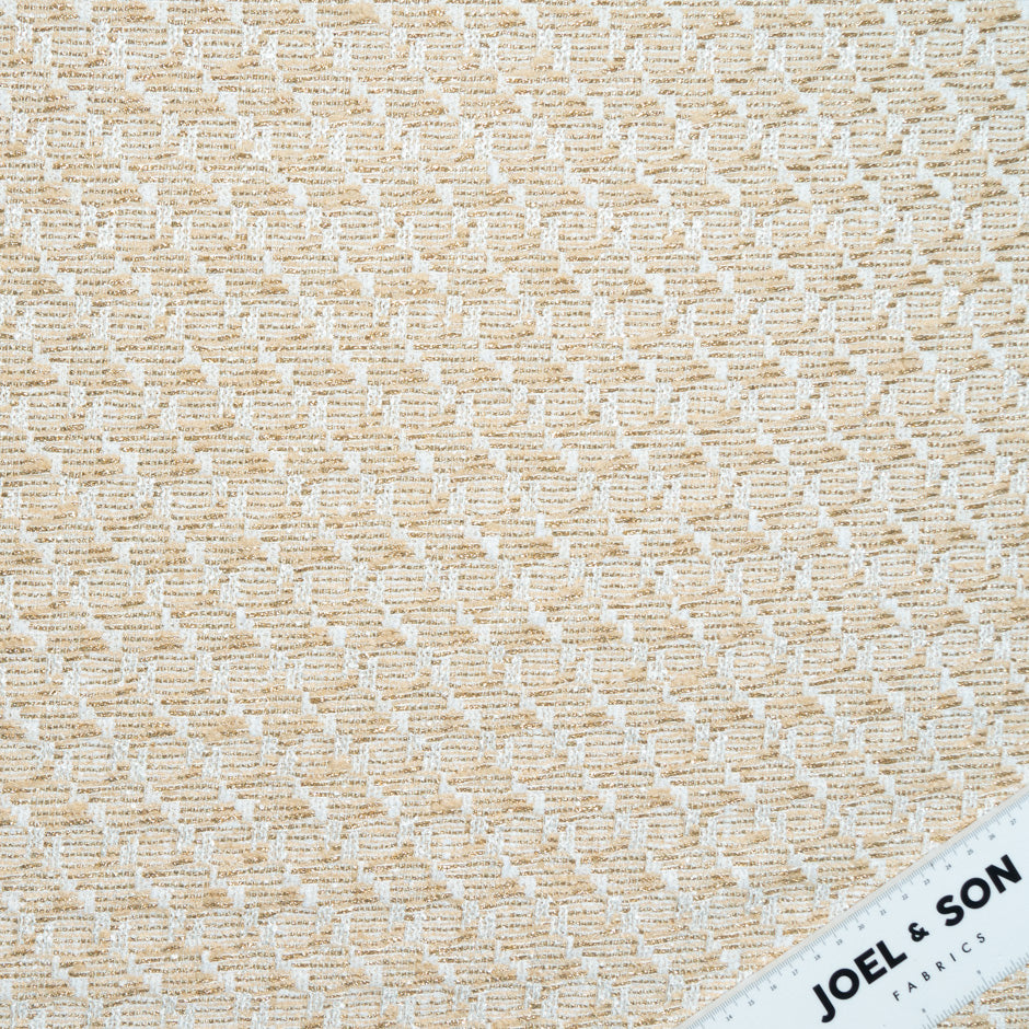 Ivory & Gold Metallic Mixed Fibre Bouclé