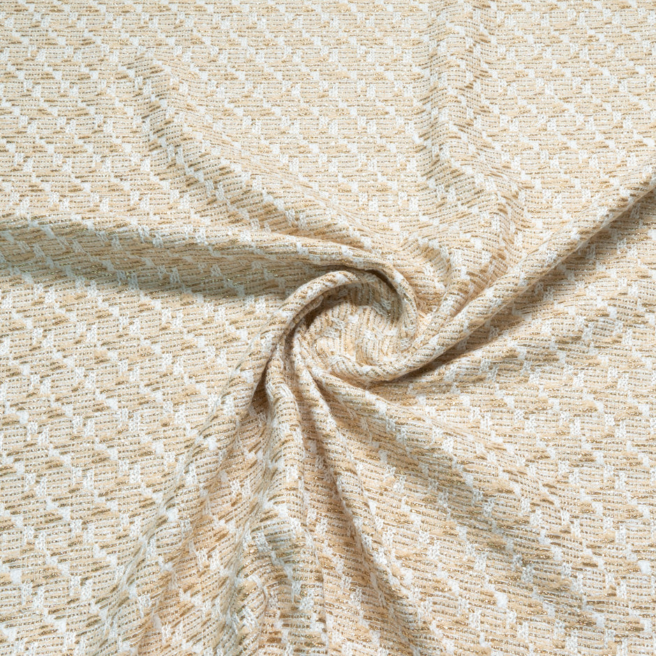 Ivory & Gold Metallic Mixed Fibre Bouclé