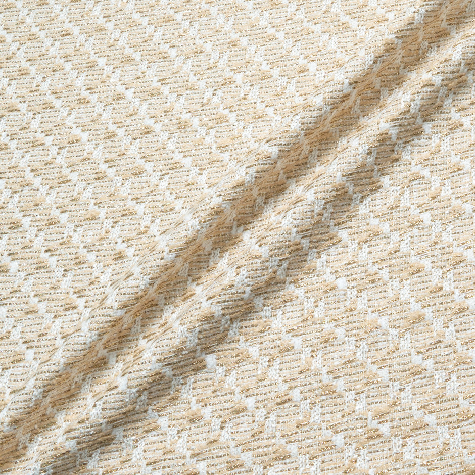 Ivory & Gold Metallic Mixed Fibre Bouclé