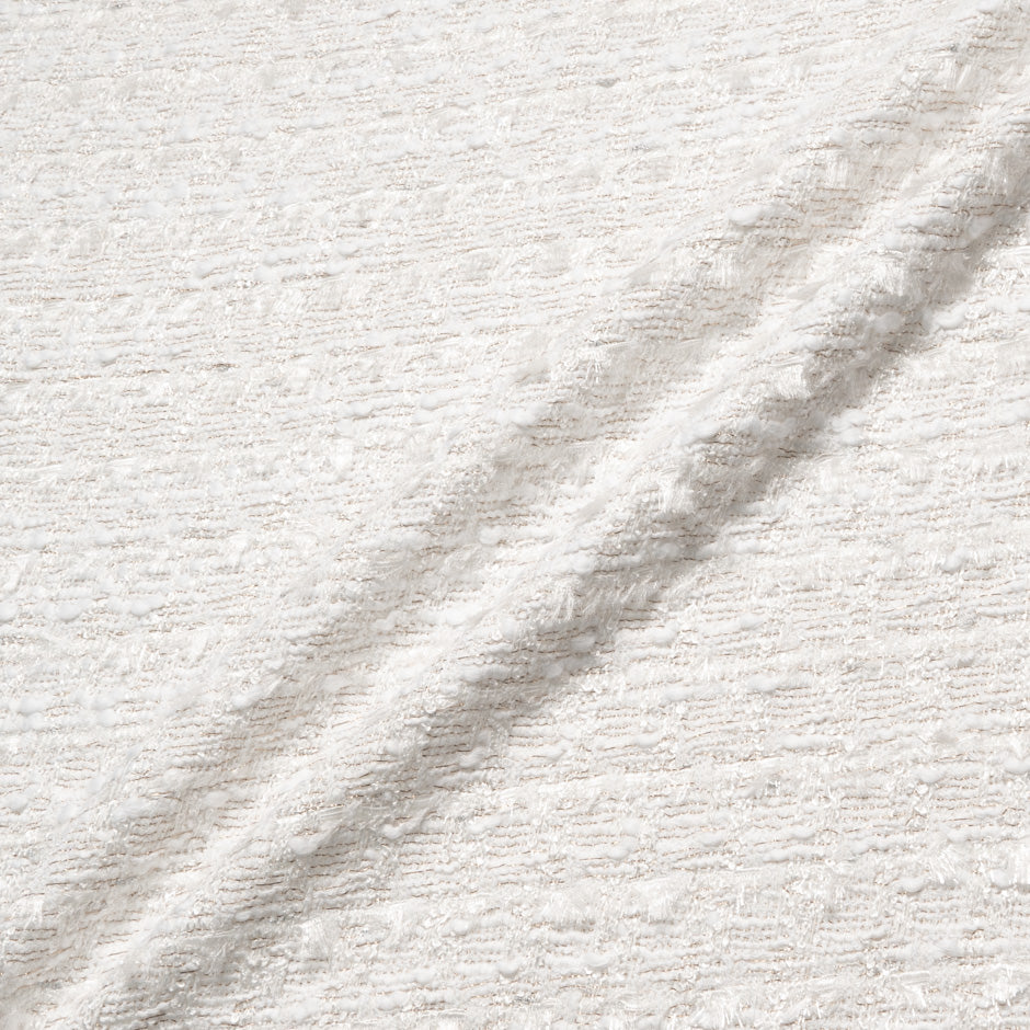 White & Gold Metallic Woven Mixed Fibre Bouclé