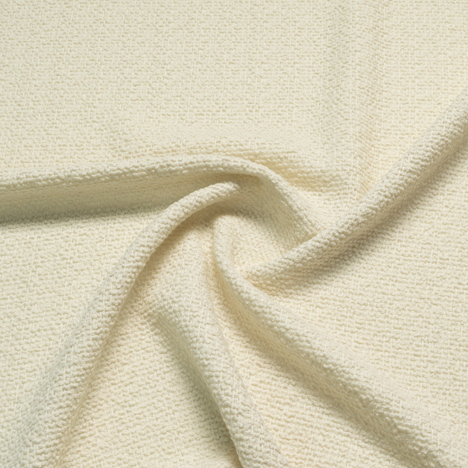 Plain Cream Pure Wool Bouclé