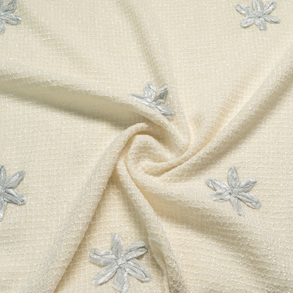 Silver Star Cream Wool Blend Bouclé