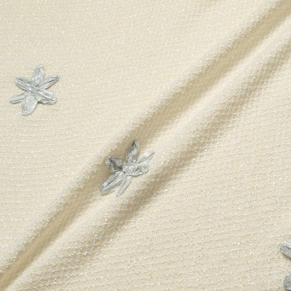 Silver Star Cream Wool Blend Bouclé