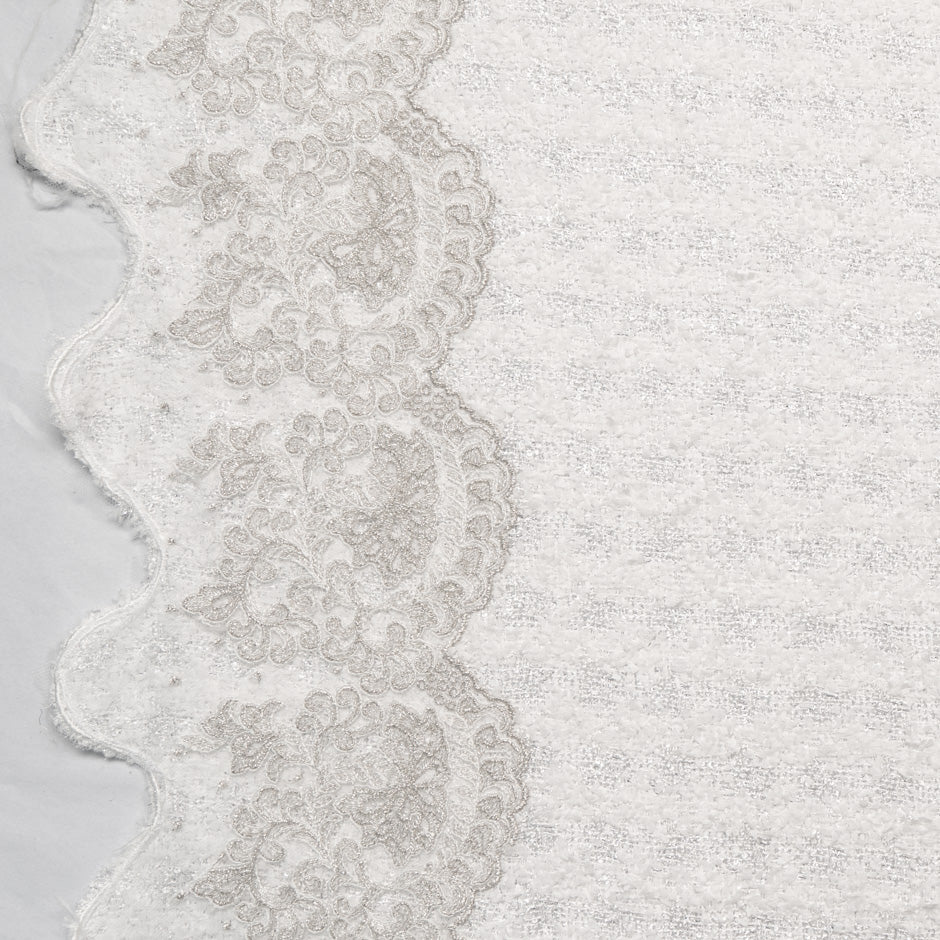 Off-White & Silver Mixed Fibre Bouclé