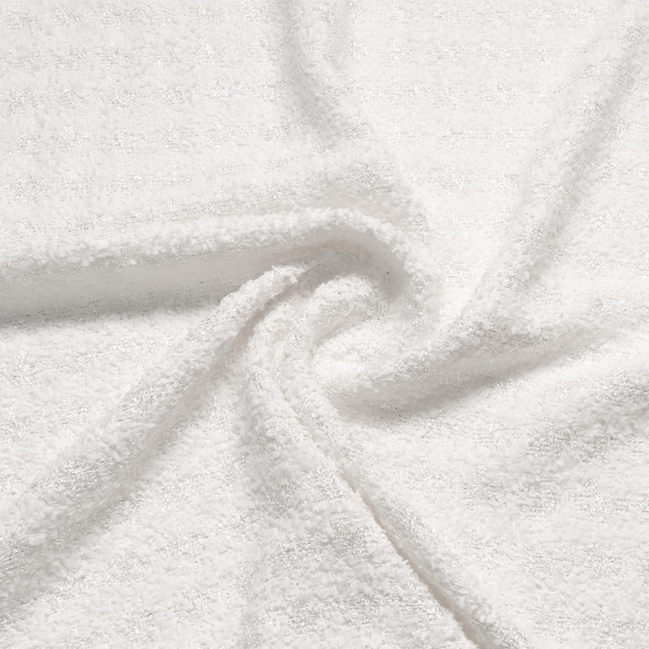 Off-White & Silver Mixed Fibre Bouclé