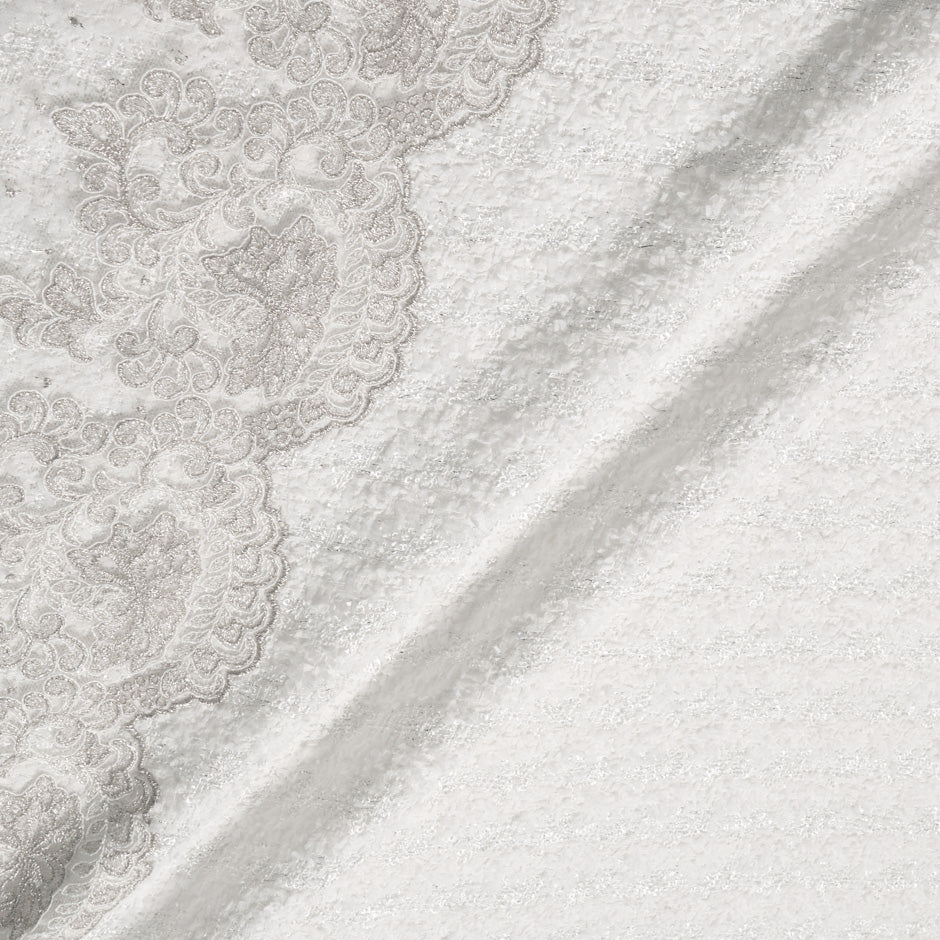 Off-White & Silver Mixed Fibre Bouclé