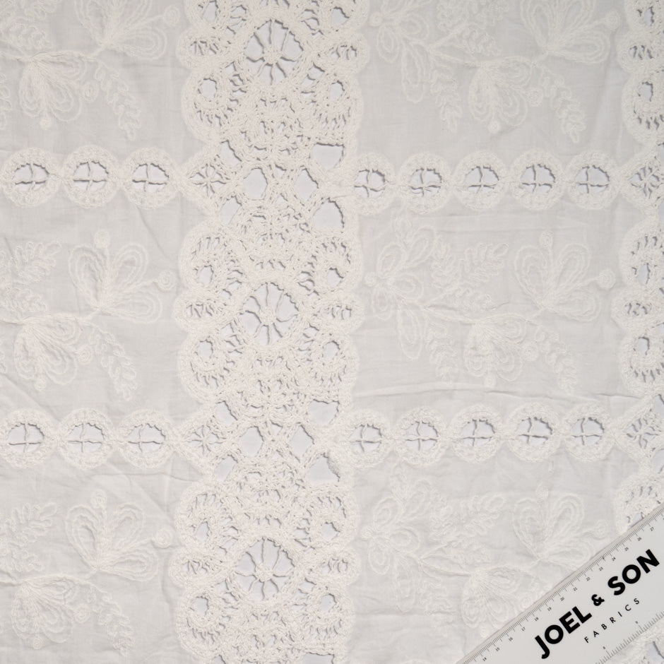Ivory Floral Embroidered Cotton