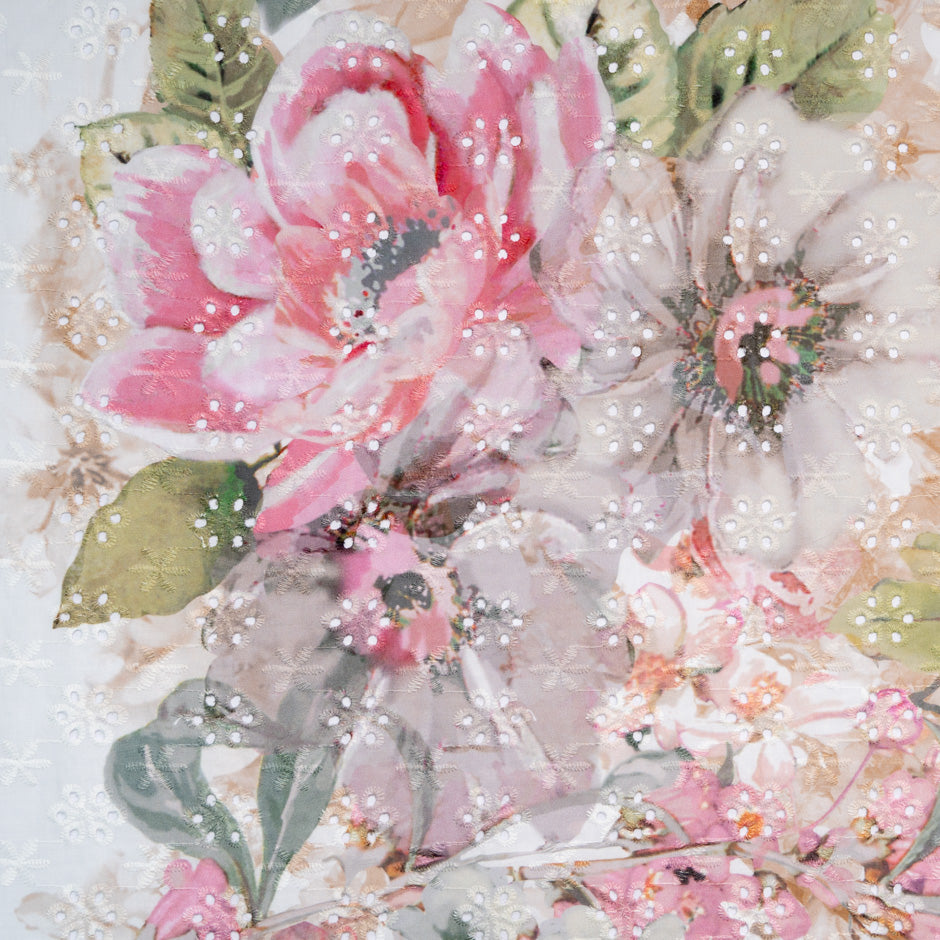 Floral Printed Embroidered Cotton