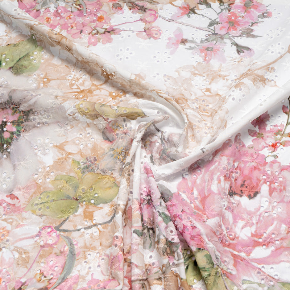 Floral Printed Embroidered Cotton