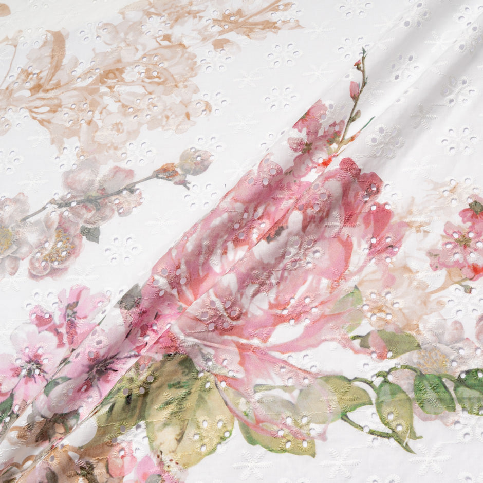 Floral Printed Embroidered Cotton