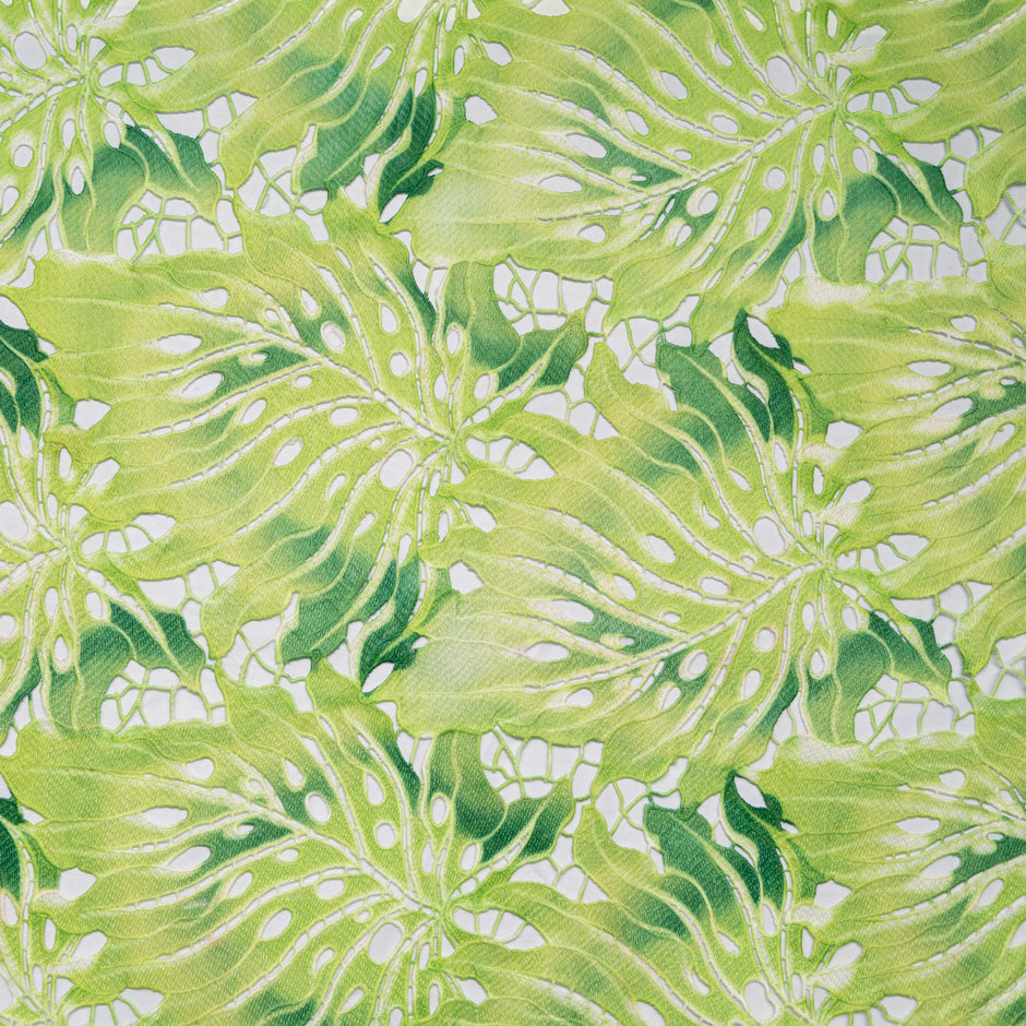 Palm Leaf Printed Guipure Lace