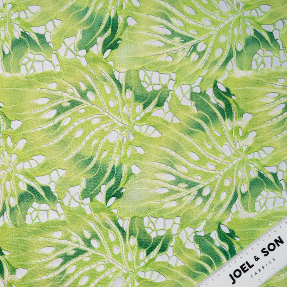 Palm Leaf Printed Guipure Lace