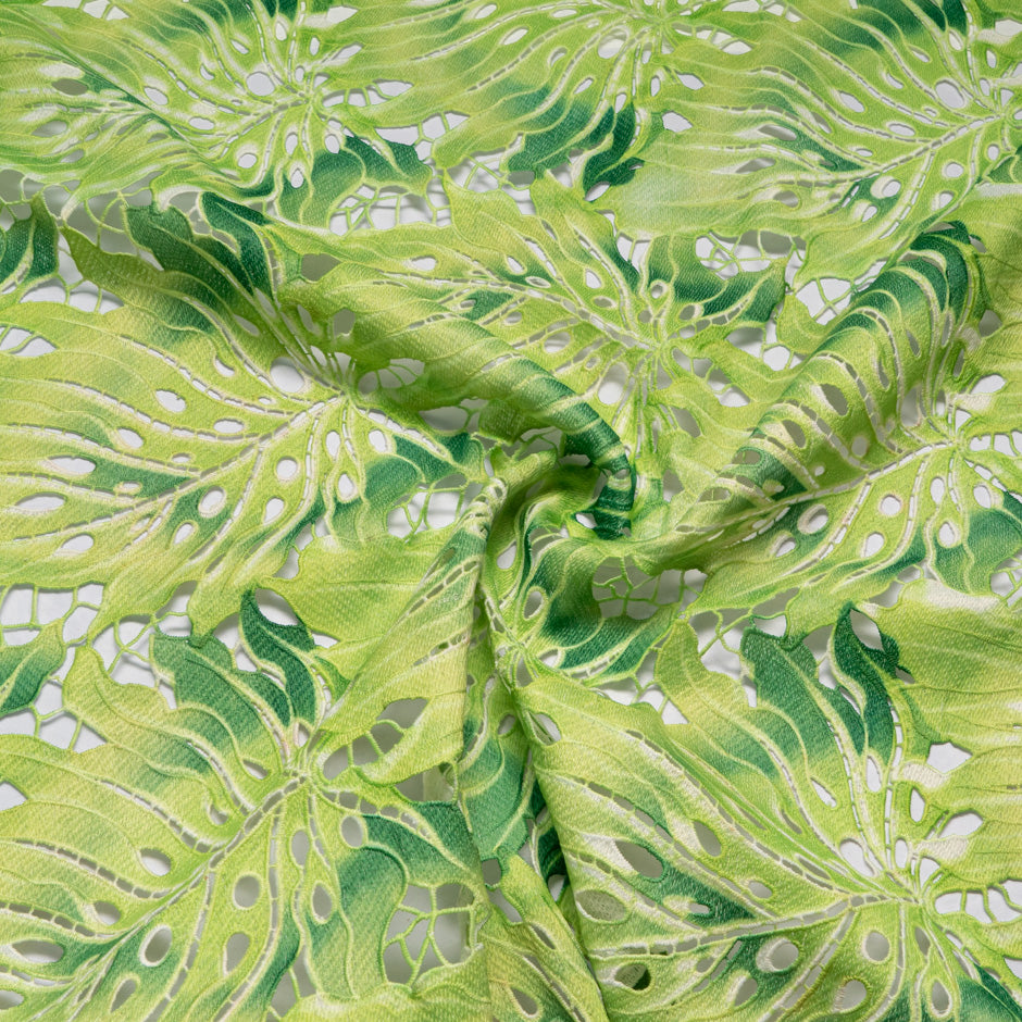 Palm Leaf Printed Guipure Lace