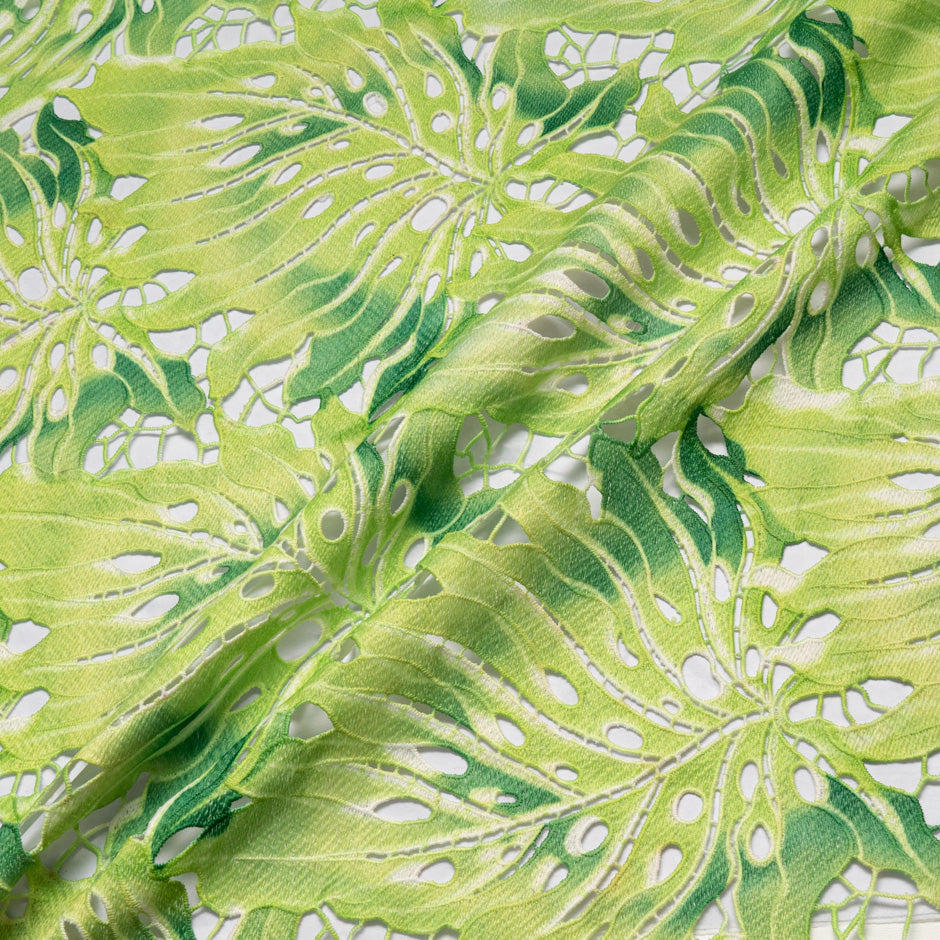 Palm Leaf Printed Guipure Lace