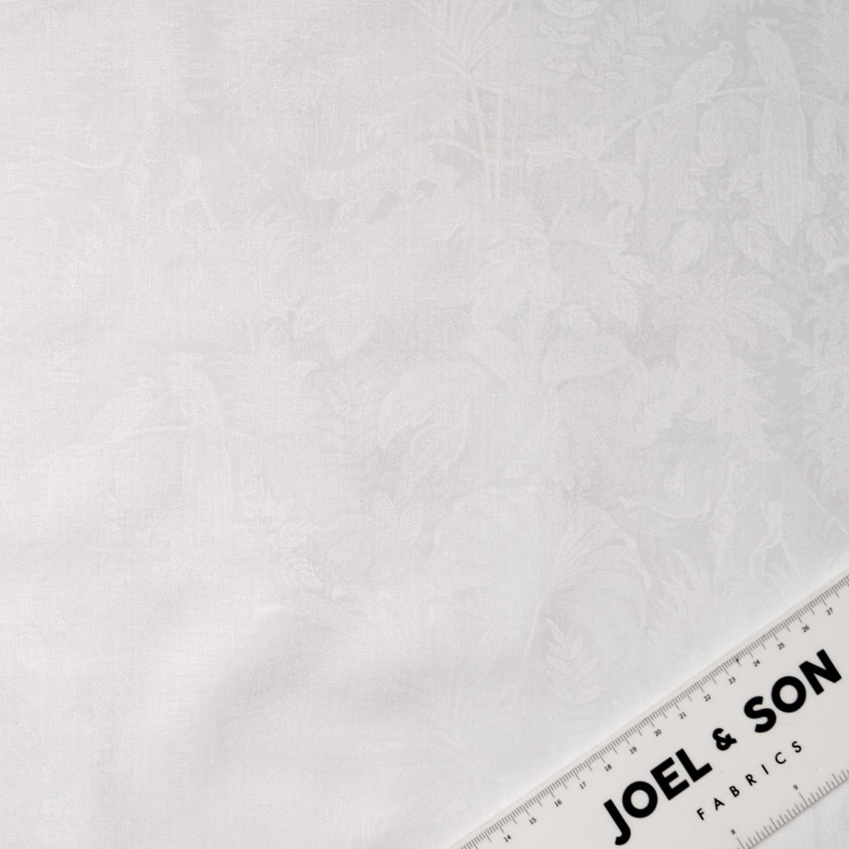 Ultra Fine White Floral Jacquard Pure Cotton