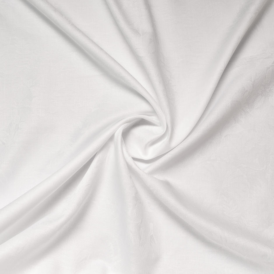 Ultra Fine White Floral Jacquard Pure Cotton