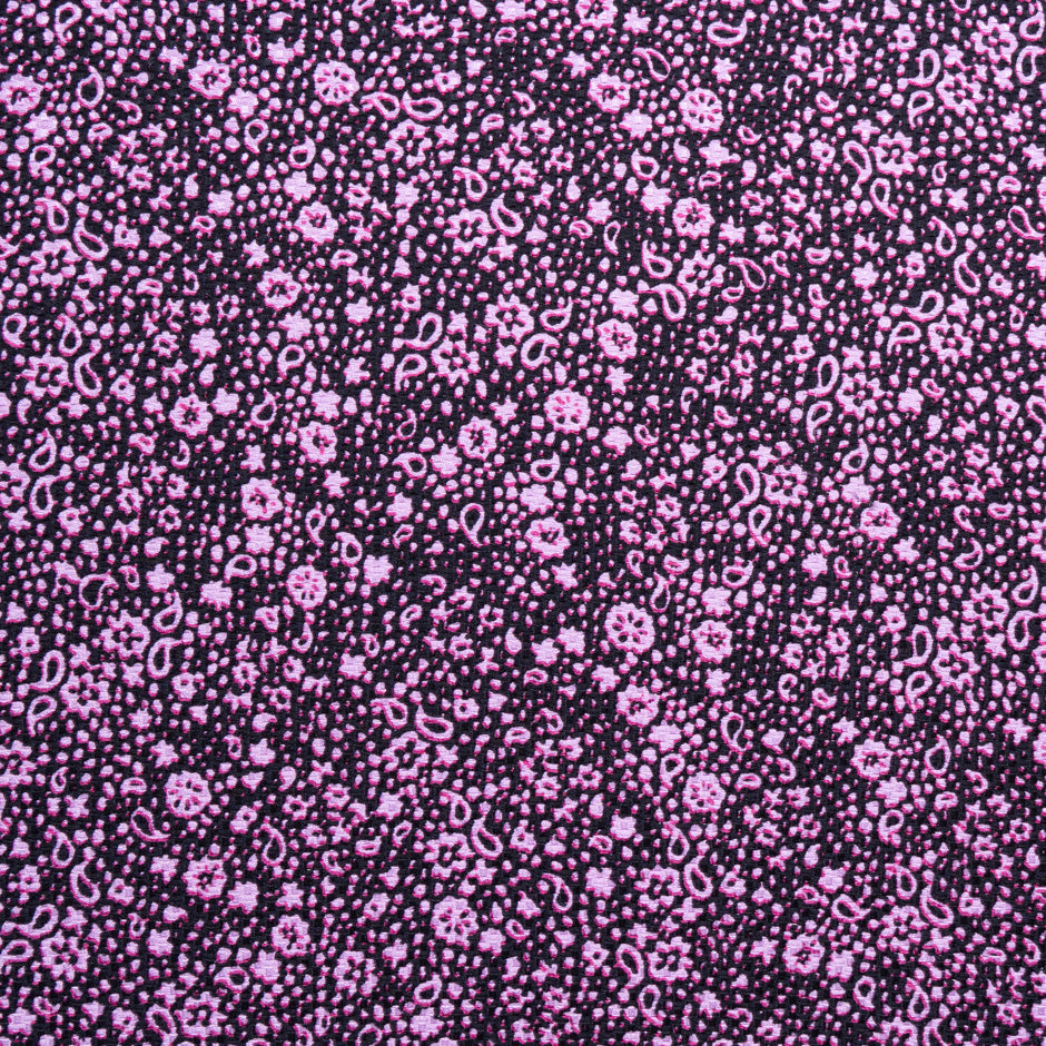 Pink & Black Printed Cotton & Silk Matelassé