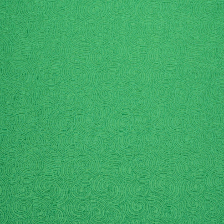 Emerald Green 'Swirl' Wool Blend Cloqué