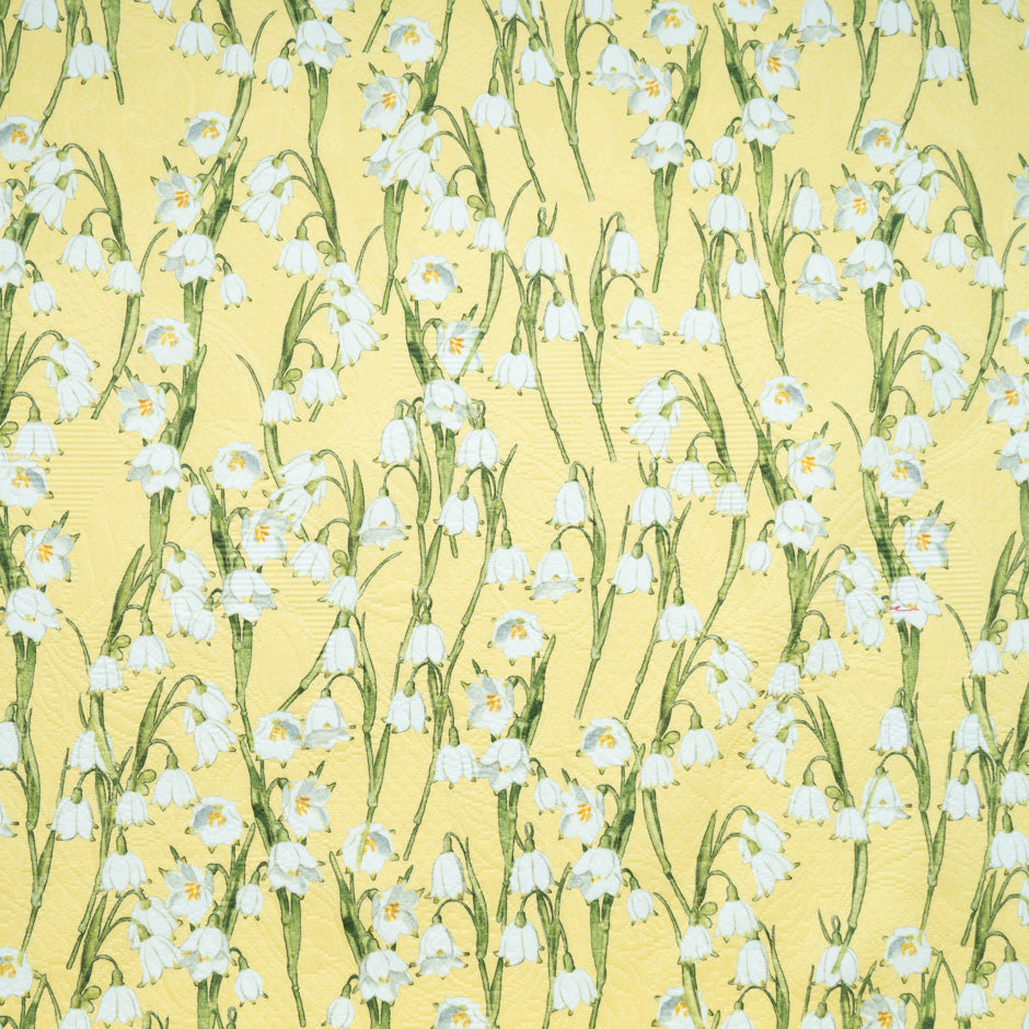 Snow Drop Printed Yellow Cotton Piqué